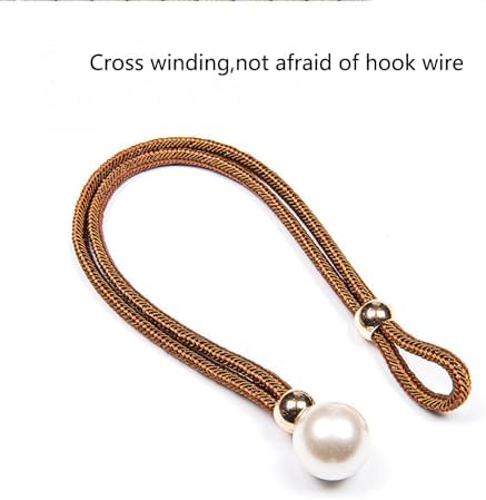 2 PCS Adjustable Big Pearl Curtain Tiebacks No Punching Required