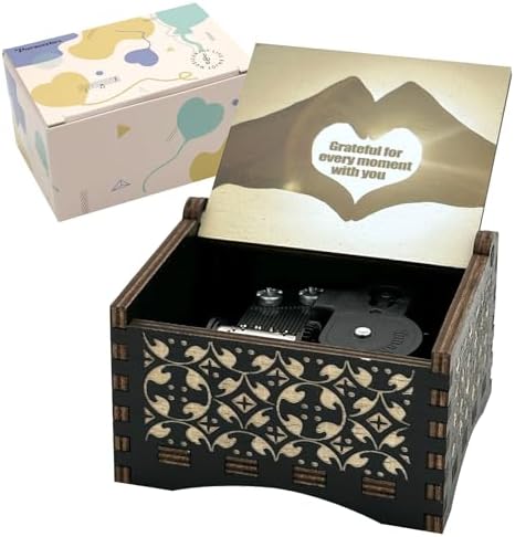 Pursuestar Wooden Windup Heart Music Box - You Are My Sunshine
