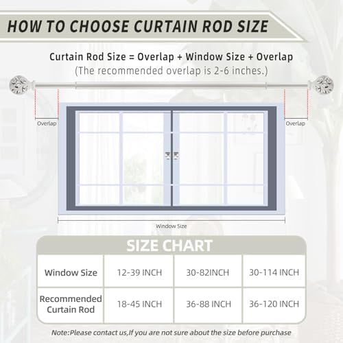 Weathered White Adjustable Curtain Rods 36-88 Inch