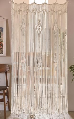 Iower Macrame Curtain Cotton Window Panel Boho Decor