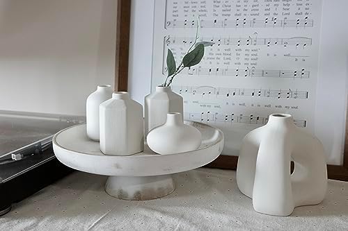 Carrots Den - Set of 6 White Ceramic Donut Bud Vases