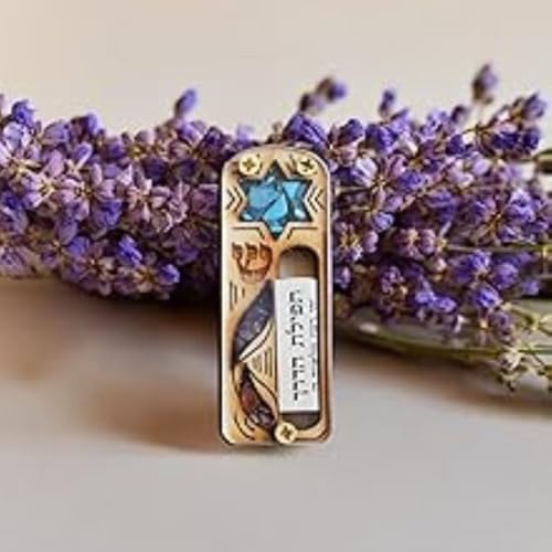 My Daily Styles Jewish Wooden Mezuzah with Prayer Scroll