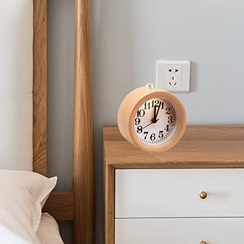 EC VISION Classic Small Round Silent Alarm Clock with Nightlight