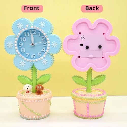 POMN Flower Alarm Clock for Kids Bedroom Pink