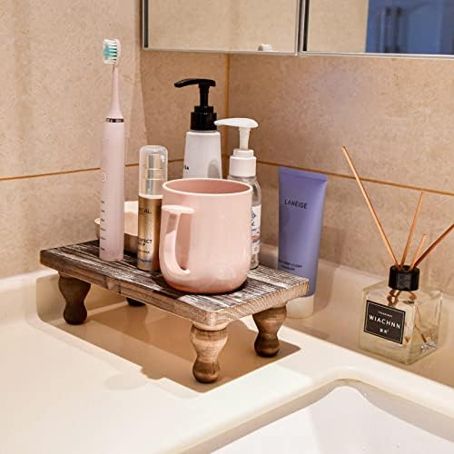 Rustic Wooden Riser with Pedestal Stand for Home Decor