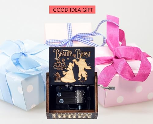 Beauty Music Box Beast Wooden Hand Crank Musical Box Gift for Her