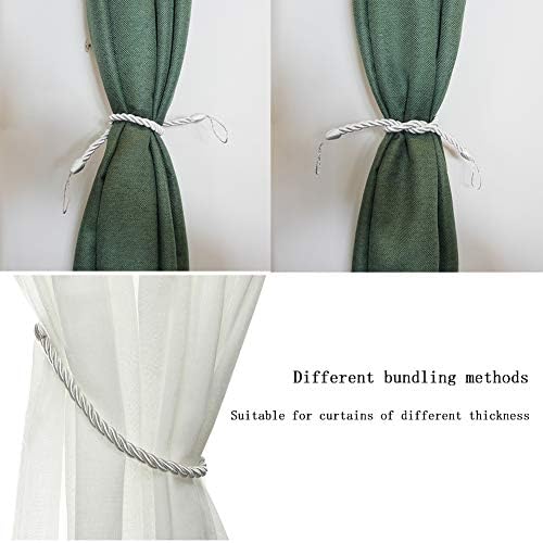 BEL AVENIR Curtain Rope Tiebacks 4 Pack White