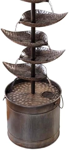 Alpine Corporation 70 Inch Tall Silver Tiered Water Fountain