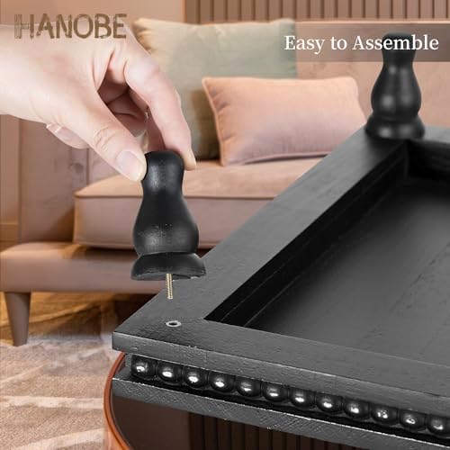 Hanobe 3 Tier Black Display Risers Wood Pedestal Stand