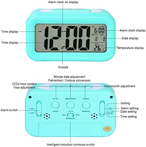 TXY LED Digital Alarm Clock with Night Light and Calendar