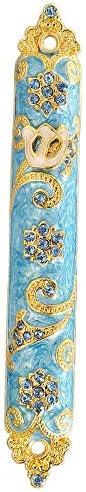 Matashi 45 Inch Hand Painted Mezuzah with Gold and Crystals