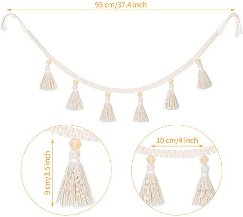 Tatuo Boho Macrame Tassel Garland 4 Pieces 374 Inch