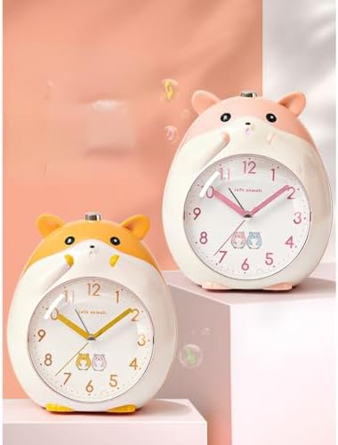 Kids Alarm Clock with Cute Cartoon Design Yellow