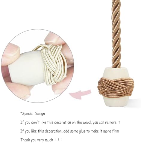 Hangtty Magnetic Rope Tiebacks 4Pack Khaki