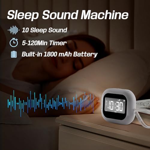 Vibrating Alarm Clock with White Noise and Sleep Sounds