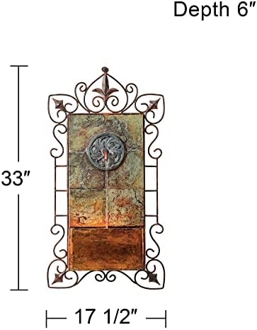 Ibizi 33 Inch Rustic Wall Fountain with LED Light