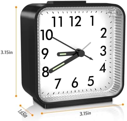 JXTZ Silent Alarm Clock with Night Light