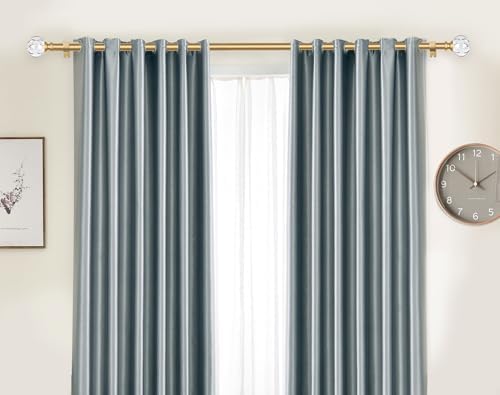 KAMANINA 1 Inch Gold Curtain Rods 32-86 Inches