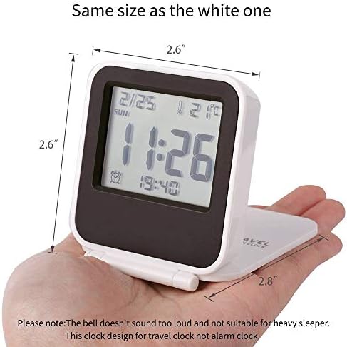 Portable Travel Alarm Clock with LCD Night Light and Temperature Display