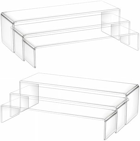 6Pcs Clear Acrylic Display Risers for Collectibles and Retail