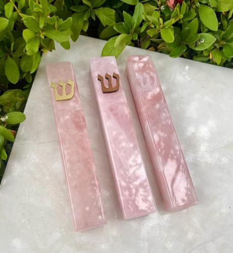 AS Mezuzah Quartz Case with Engraved Shin Design