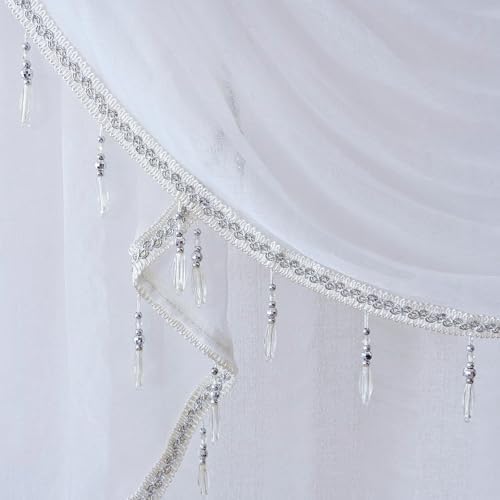 Simple Style White Sheer Curtain Valance for Living Room