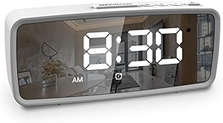 VAUNO Small Digital Alarm Clock with Dimmer and Dual Alarms
