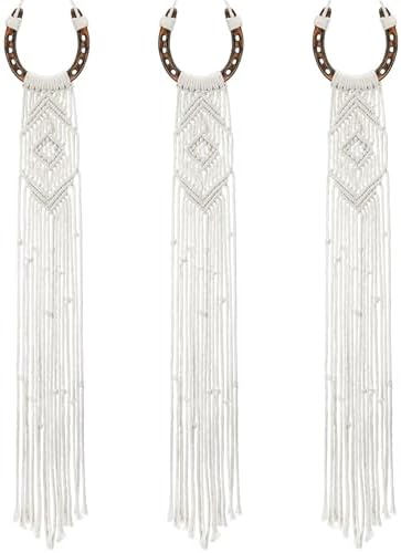 Wonderjune 3 Pcs Equestrian Macrame Wall Hanging