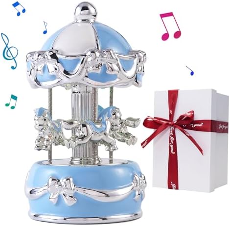 Blue Butterfly Ceramic Musical Carousel Gift