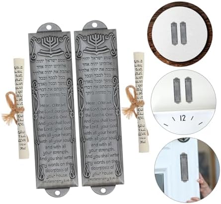 Kichvoe 2pcs Metal Mezuzah Set with Scroll