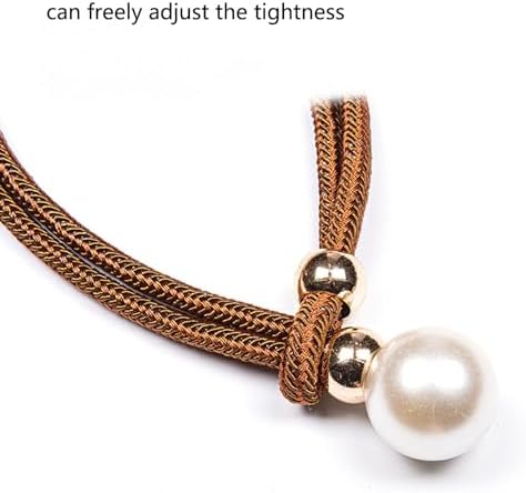 2 PCS Adjustable Big Pearl Curtain Tiebacks No Punching Required