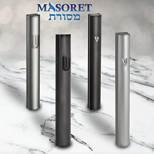 3-Piece Aluminum Door Mezuzah Cases with Hebrew Shin