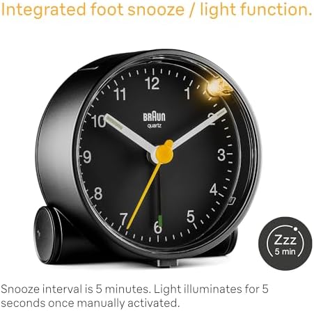 Braun Classic Analogue Alarm Clock with Snooze and Light