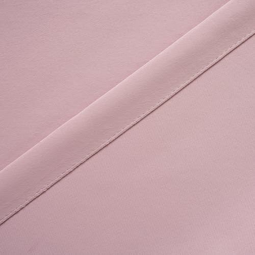 MYSKY HOME Pink Curtains with Tiebacks for Kids Bedroom