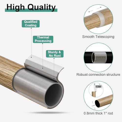 Weathered Wood Boho Curtain Rods 18-60 Inch Set