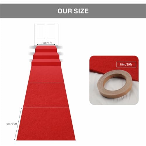 4ft x 30ft Red Carpet Runner for Events