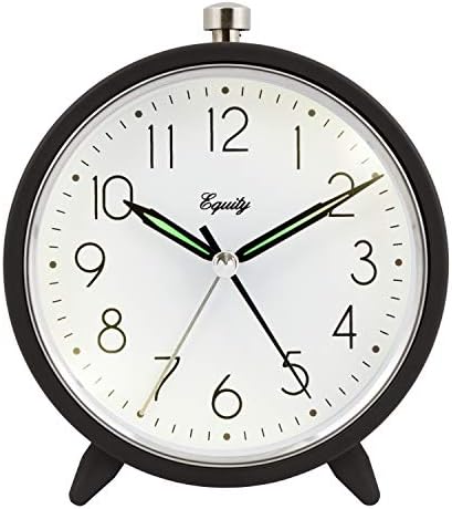 Equity 5 Inch Silent Quartz Alarm Clock Dark Gray
