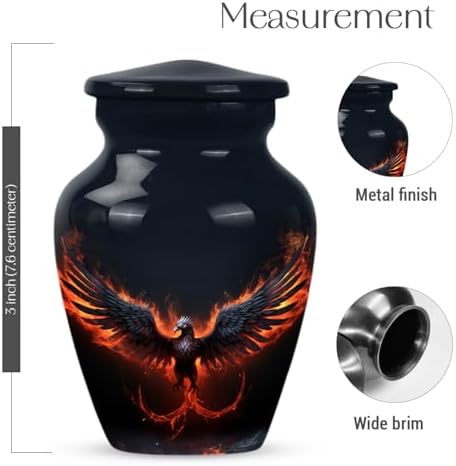 Phoenix Small Urn for Human Ashes - 3 Inch 1 Pcs