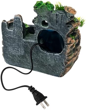 TITIDU Desktop Waterfall Bonsai Fountain with LED Lights and Atomizer