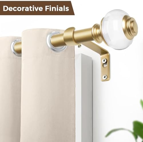 USFOOK Gold Telescoping Curtain Rods 32-58 Inch