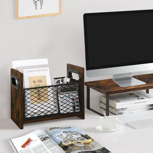 Yinmit Magazine Holder Small Desktop Magazine Rack