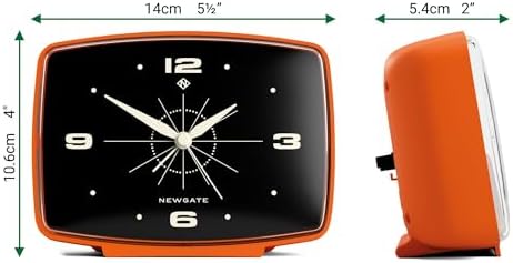 NEWGATE Brooklyn Alarm Clock Retro Design Pumpkin Orange