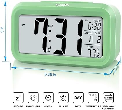 Miowachi Small Digital Alarm Clock for Kids Bedroom and Kitchen