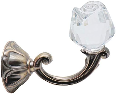 Xiaoyztan Crystal Rose Head Curtain Tiebacks Holdbacks Wall Mount Hooks Pack of 2