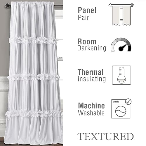 Thermal Insulated Blackout Curtains with Boho Butterfly Flowers