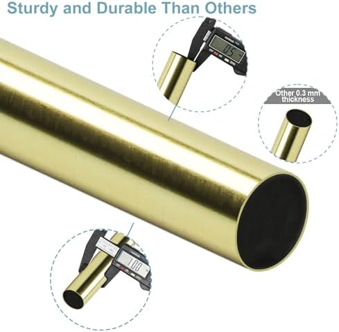 Byondeth Adjustable Curtain Rod 16-28 Inches 1 Inch Diameter Aluminum Finials
