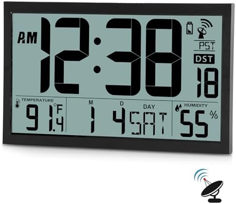 SZELAM Atomic Wall Clock with Digital Calendar and Indoor Climate Display