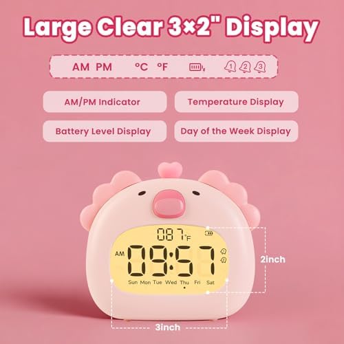 Axolotl Alarm Clock with Night Light for Kids