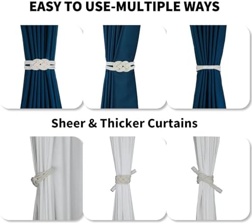 2 Pack Magnetic Curtain Holdbacks for Home and Office Use