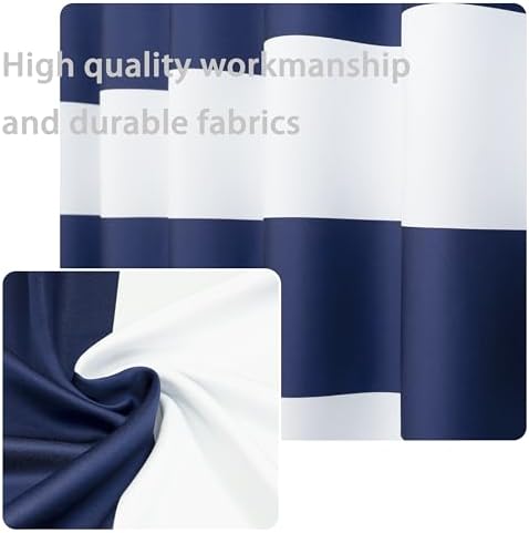 DriftAway Navy Stripe Room Darkening Curtains 2 Panels